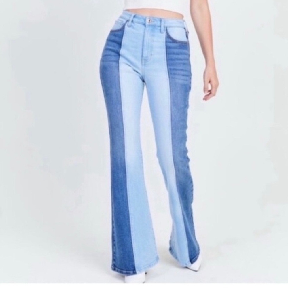 Altar'd State Two-Tone Flare Jeans